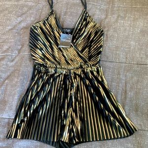 TOPSHOP Gold/Black Romper
